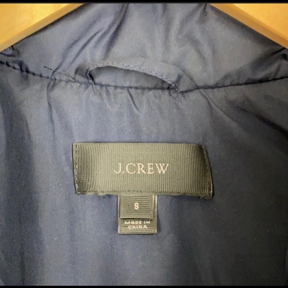 J Crew Navy w Gold Accents Down PufferVest S - Picture 2 of 10